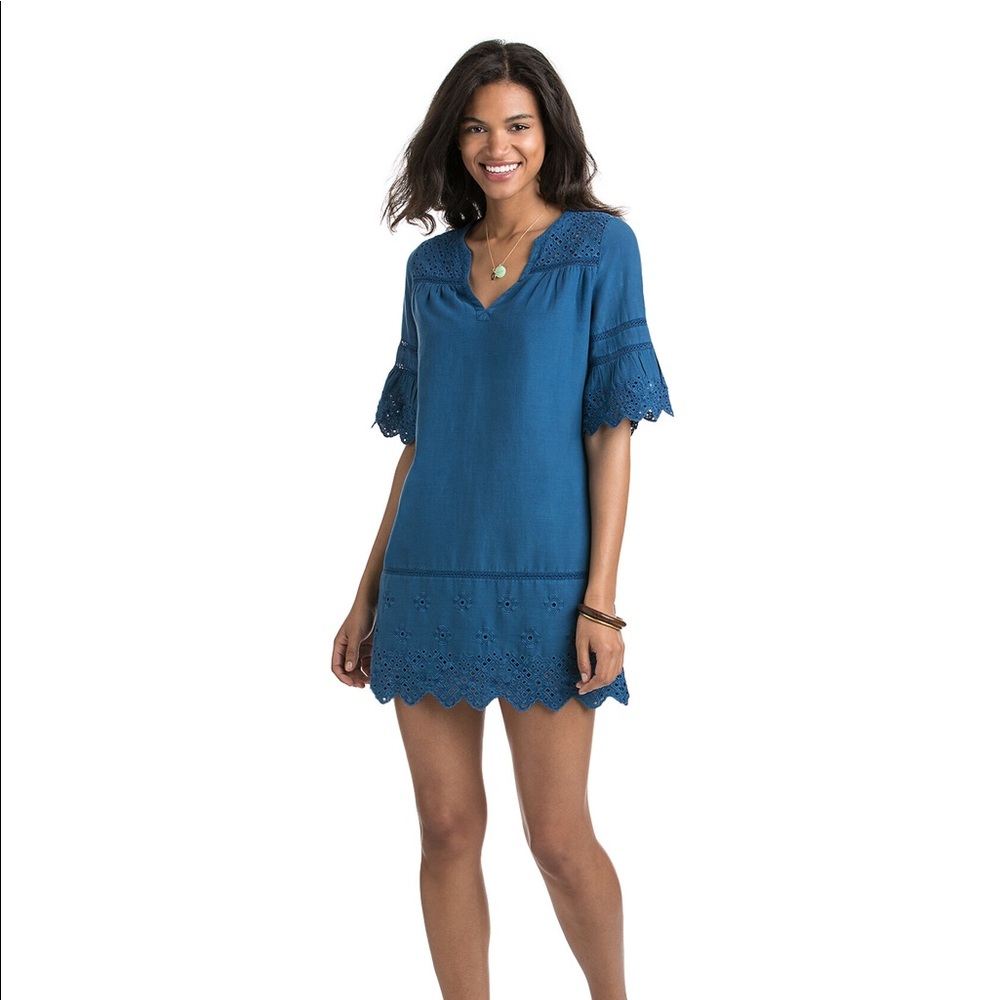 Vineyard Vines Garment Dyed Eyelet Shift Dress